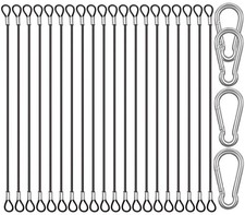 CKANDAY 20 Pack 6 Inch(15cm) Safety Stainless Steel Tethers 20P-15cm-black