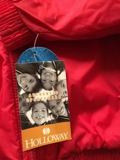 VINTAGE HOLLOWAY RED JACKET WITH HOOD YOUTH MED WITH HOOD-WIND WATER RESISTA
