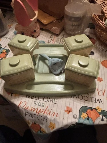 Vintage Sanitoy Inc. Nursery Vanity Tray Set With Diaper Pins