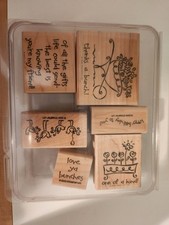 Stampin' Up Love ya Bunches Wood Set Of 6 Stamps