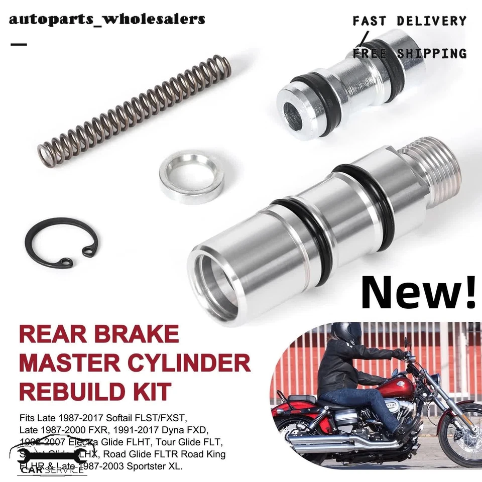 Rear Brake Master Cylinder Rebuild Kit For Harley Big Twin Repl 42382-87A/C/E - Image 2 of 4