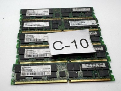 QInfineon 1GB DDR1 PC2700 ECC REG Server RAM HYS72D128320GBR-6-C Lot of 4 Tested