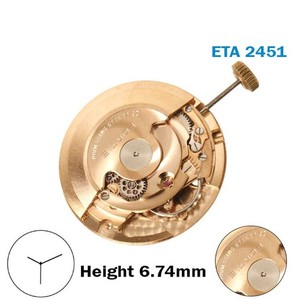 MONTRE AIGUILLE SECONDES ETA 955.414 BATON CONIQUE DORE