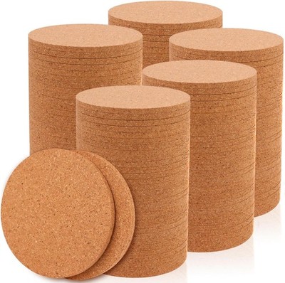 200 Pcs Cork Coaster Bulk For Drink Absorbent 4 Inches Tea Or Coffee Coaster Set