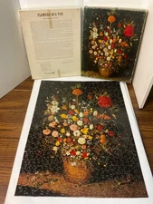 Complete ! Springbok 500 Piece Puzzle **Flowers in a Tub* Vintage Jan Brueghel