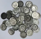 LOT OF 50 PRE-1965 SILVER ROOSEVELT DIMES!$5 TOTAL FV! GREAT US COINS! NR #G3480