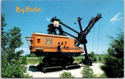 Big Brutus Kansas Mining Shovel Giant Excavator Postcard
