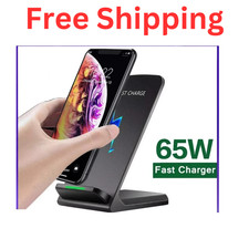 Wireless Fast Charger Charging Pad Stand Dock For Samsung Galaxy iPhone Phone