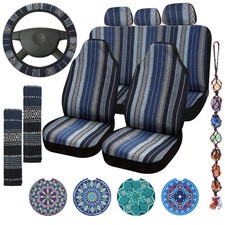 Frienda 14 Pcs Baja Saddle Blanket Car Seat Covers Full Set,Retro Style