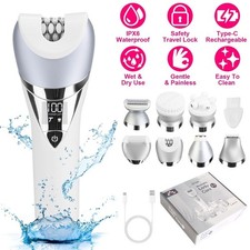 Womens Electric Razor Epilator 7 in 1 Bikini Trimmer Wet Dry IPX6 Rechargeable