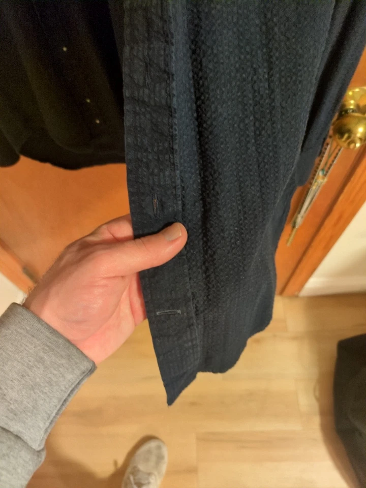 gitman vintage gitman bros indigo overdyed seersucker shirt - size L - Image 2 of 4