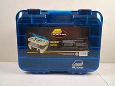 PLANO Two-Tier Magnum Satchel Fishing Tackle Box Beige Blue USA Made