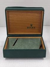 VINTAGE GENUINE ROLEX watch box case 67.00.01 Green wood leather 231107003y5S