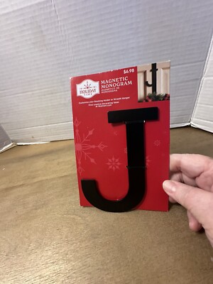 Holiday Time Magnetic Monogram Letter J for Stocking Holder/ Wreath Hanger 5''
