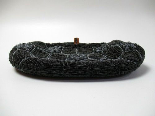 Japanese antique vintage Kimono wearer's beaded handbag pouch - Picture 7 of 7