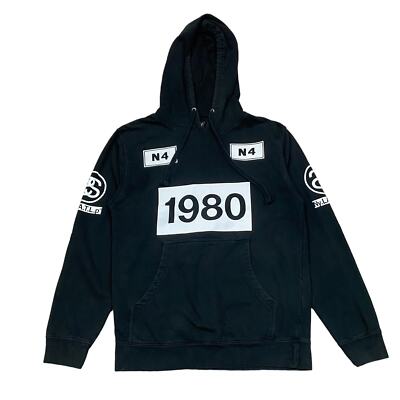Vintage Stussy 1980 N4 Big Logo Hoodie Men's Small