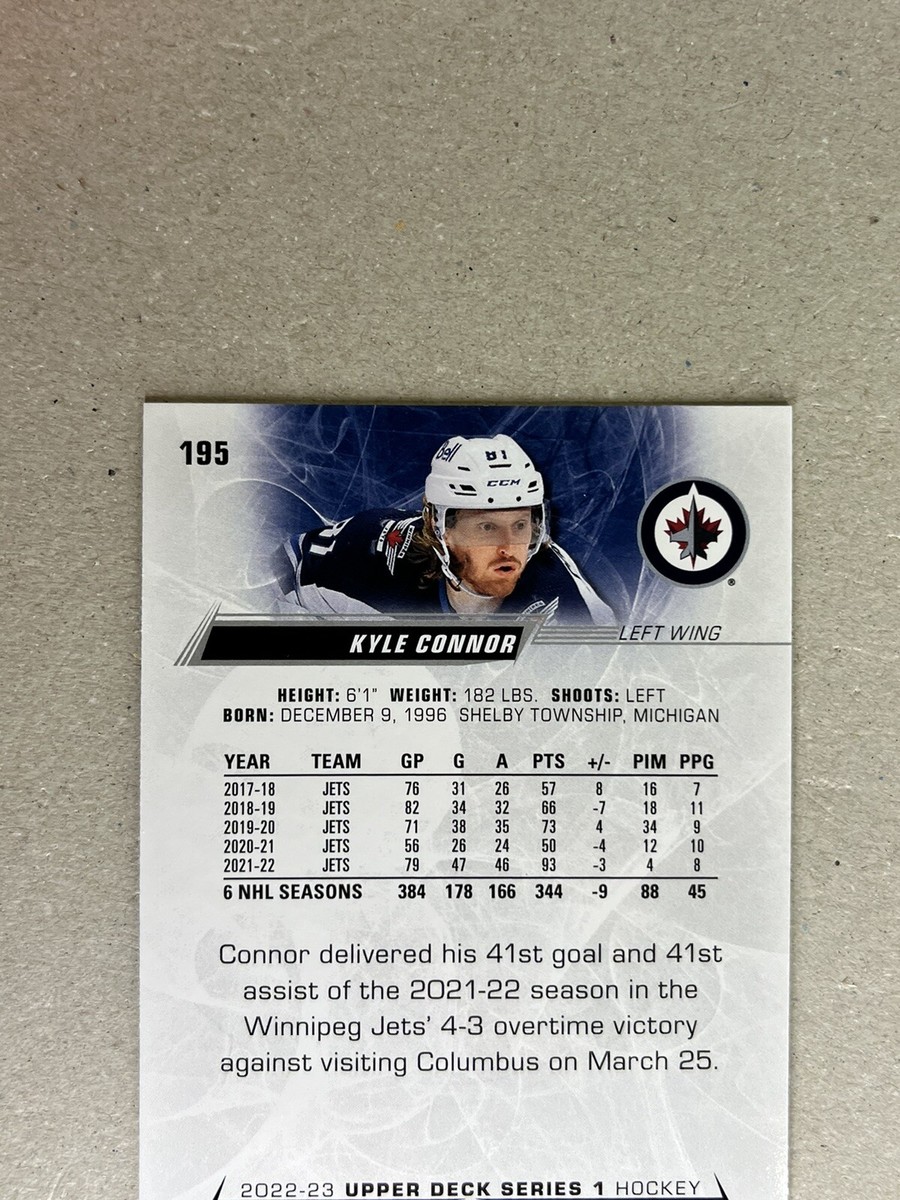 UPPER DECK NHLカード SP GAME USED KYLE CONNOR WINNIPEG JETS 44/81 #109 送料無料 中古 IT2 23-24 Upper Deck Series 2 Outburst Base #443 Kyle Connor