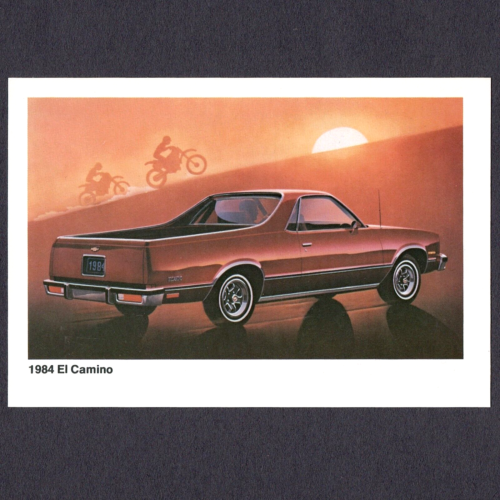 1984 Chevrolet CAMIONS ; EL CAMINO : carte postale promo originale concessionnaire INUTILISÉE très bon état + - Photo 1/2