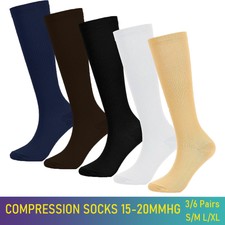 15-20 mmHg Compression Socks for Men Women Knee-High Closed Toe Circulation