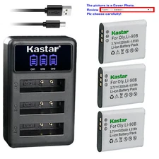 Kastar Battery Triple Charger for Olympus Li-90B Li-92B & Olympus UC-90 LI-90C