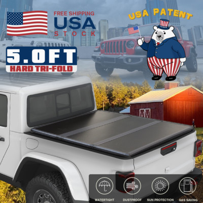 5ft / 60.3'' Bed Hard 3-fold Tonneau Cover for 2020-2024 Jeep Gladiator JT Truck