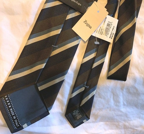 CORBATA ERMENEGILDO ZEGNA PARA HOMBRE 100% SEDA HECHA A MANO EN ITALIA - Imagen 4 de 5