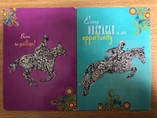 USA Swap Playing Cards: Positive Quote Art. Racehorse Race HORSE & Jockey Rider
