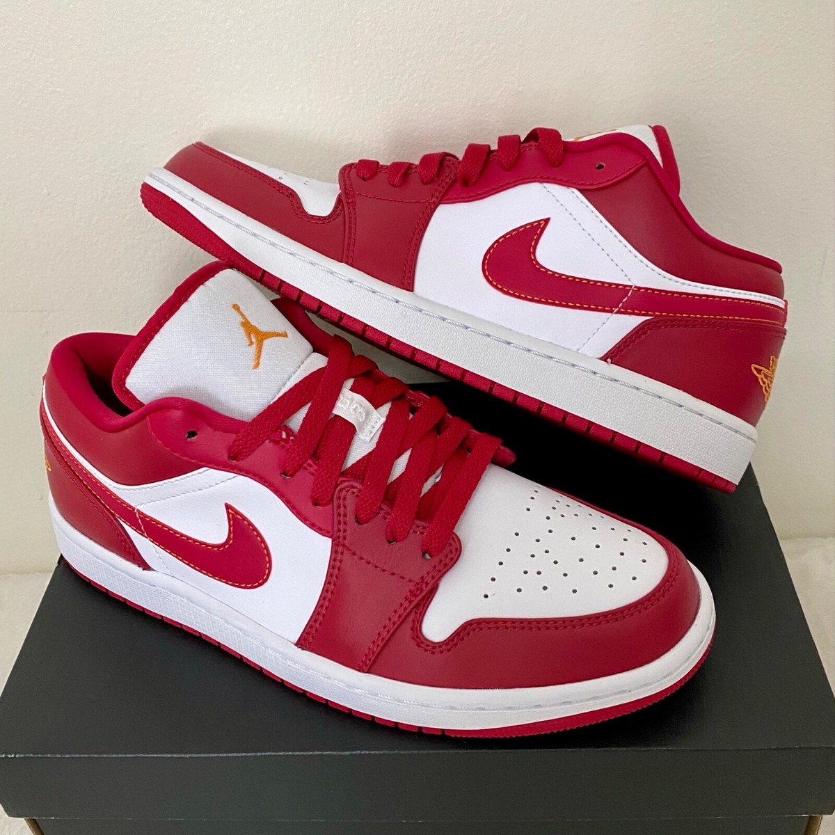 Nike Air Jordan Low CARDINAL RED/Lt Curry-Wt[553558-607] 8, 9, 10,  11 NEW