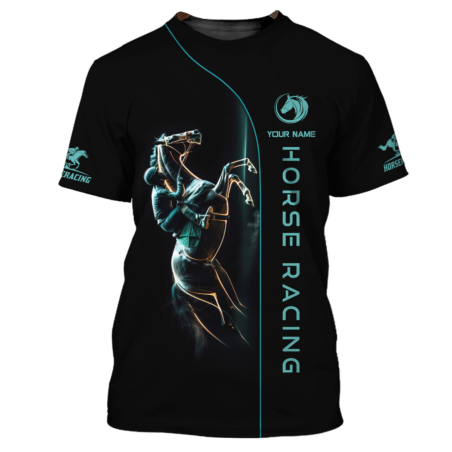 Horse Racing Art 3D Zipper Hoodie Cool Horse Racing Clothing, 3d Printed T-shirt