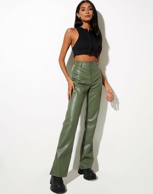 MOTEL ROCKS Zoven Flared Trousers in PU 