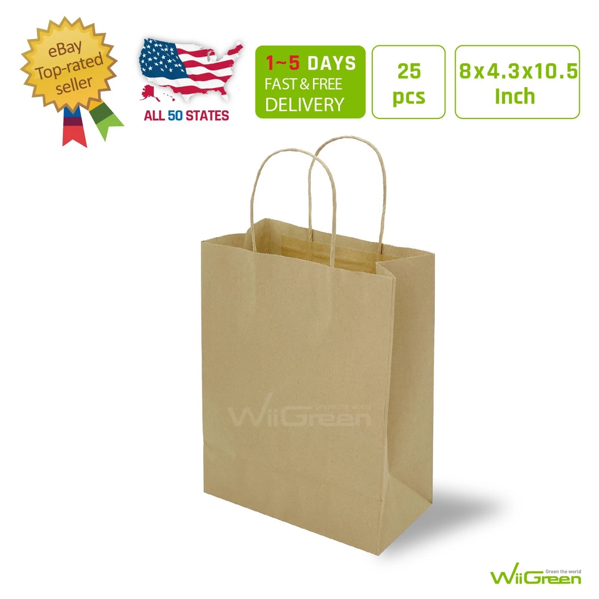 Duro 100% Recycled Paper Stock Handle Bag - 12 x 7 x 17 | JANSAN USA