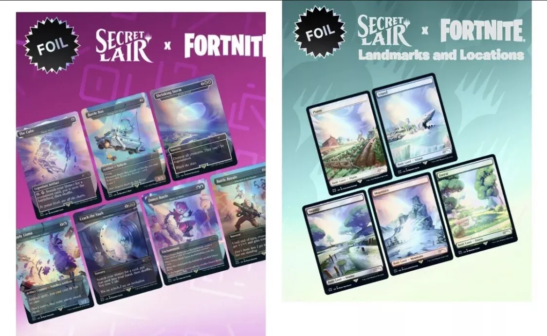 Secret Lair x Fortnite FOIL Fortnite + FOIL Landmarks and Locations BOTH