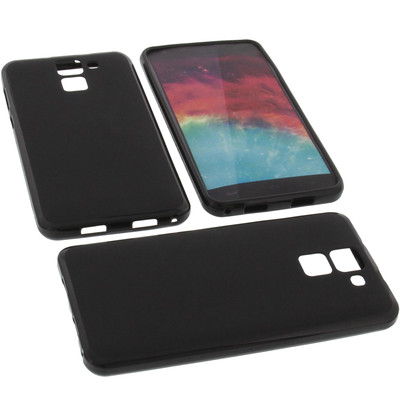 Tasche für HomTom HT30 Handytasche Schutz Hülle TPU Gummi Case Schwarz