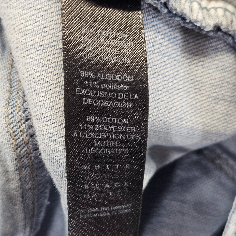 White House Black Market Slim Ankle Jeans Light Wash Distressed