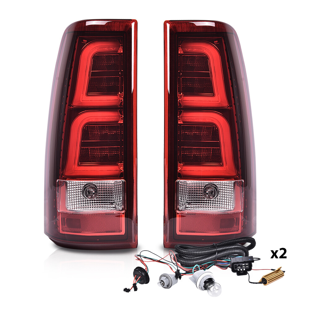 LED Tube Tail Lights Brake Lamps Red Fit For 9906 Chevy Silverado GMC