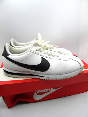 NIKE Cortez Basic 819719-100 White Black Leather Athletic Shoes Men's Size 8.5 B