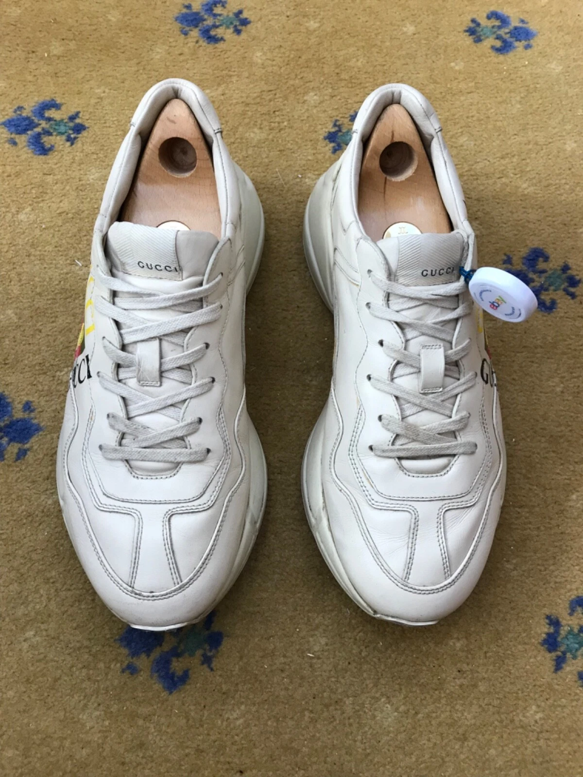 Gucci Baskets Chaussures Rhyton Square Logo Web Rouge Homme US 11 UK 10,5 44,5