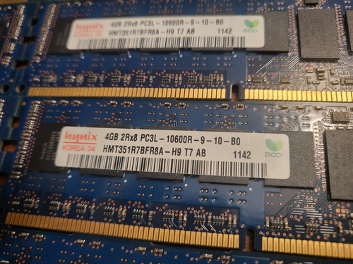 Lot of 12 SK Hynix 4GB 2Rx8 PC3L-10600R Server RAM HMT351R7BFR8A-H9 T2 AB (AMX) - Picture 2 of 2