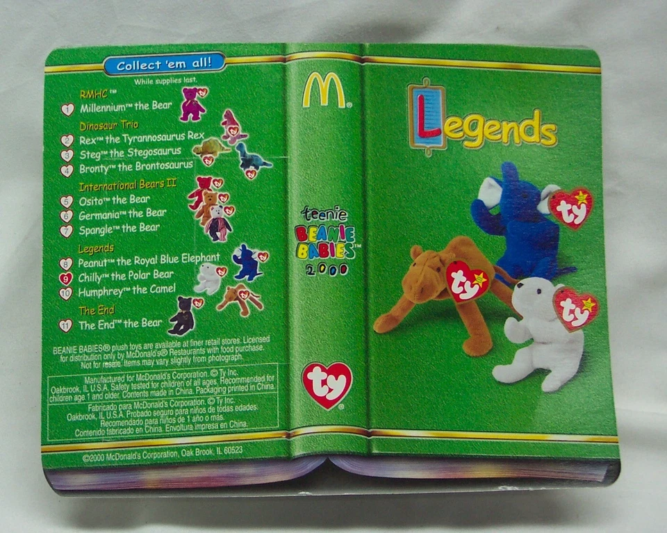 McDonald's TY Legends CHILLY THE POLAR BEAR 5" Teenie Beanie Toy 1999 NEW ERRORS - image 4 of 4