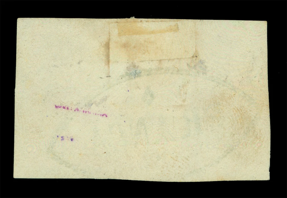 ARGENTINA 1858 Confederación 5c Rojo Sc#1 Usado VF-XF PAR con Azul "FRANCA" cxl Foto 2 de 2