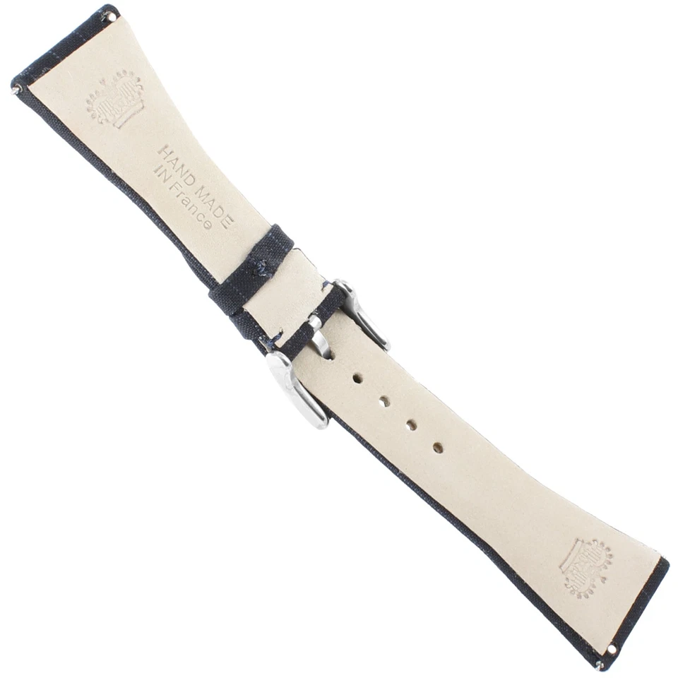 Correa de reloj hecha a mano de tela Zegna azul marino Glam Rock de 26 mm PINS Foto 2 de 4