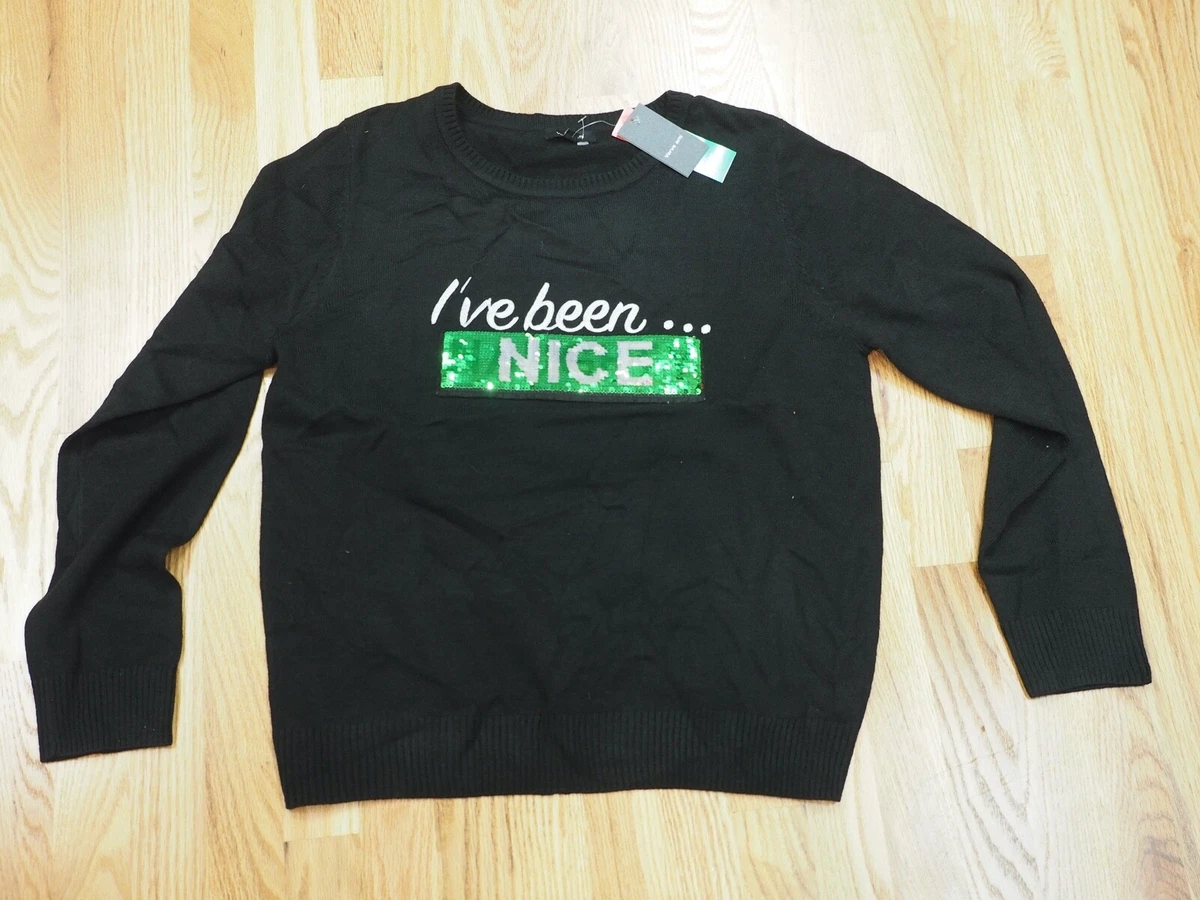 Naughty nice sequin sweater sale