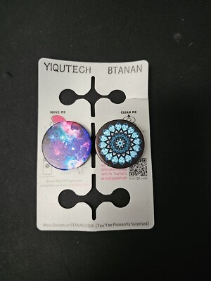 Yiqutech BTanan 2 PACK Blue Purple Collapsible Phone Socket Mount Holder/Stand 