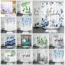 Watercolor Leaf Shower Curtain Farmhouse Funny Get Naked Bathroom Accessory Set