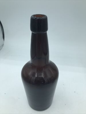 Vintage Fat bottom  8 1/2'' Empty Amber Brown Beer Bottle Unbranded