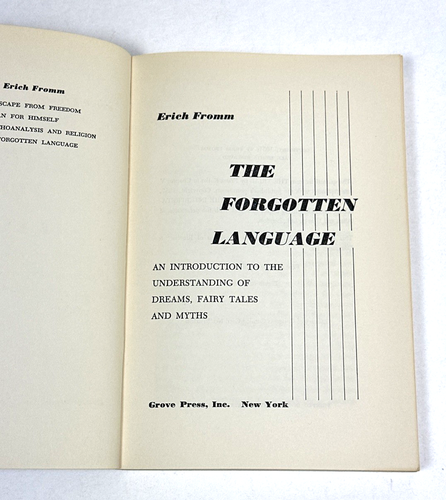 The Forgotten Language PB Book by Erich Fromm 1957 Dreams Fairy Tales Myths - Foto 7 di 11