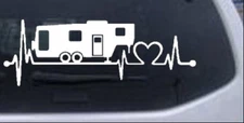 5th Wheel Camper Heartbeat Lifeline Car or Truck Window Laptop Decal 8X2.9