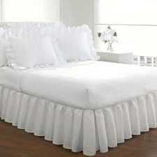Bedding Ruffled Bedskirt, Classic 18” Drop Length, Gathered Styling