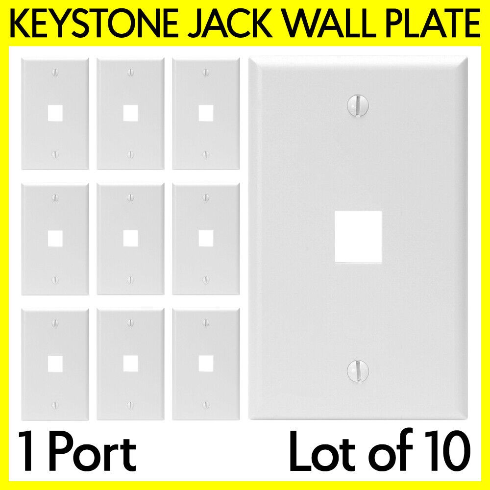 Cover Keystone Jack Wall Outlet 1 Gang White
