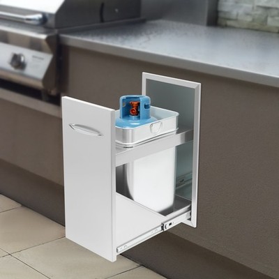 Stainless Steel Pull Out Trash Can Under Cabinet Waste Bin Kitchen Trash Can